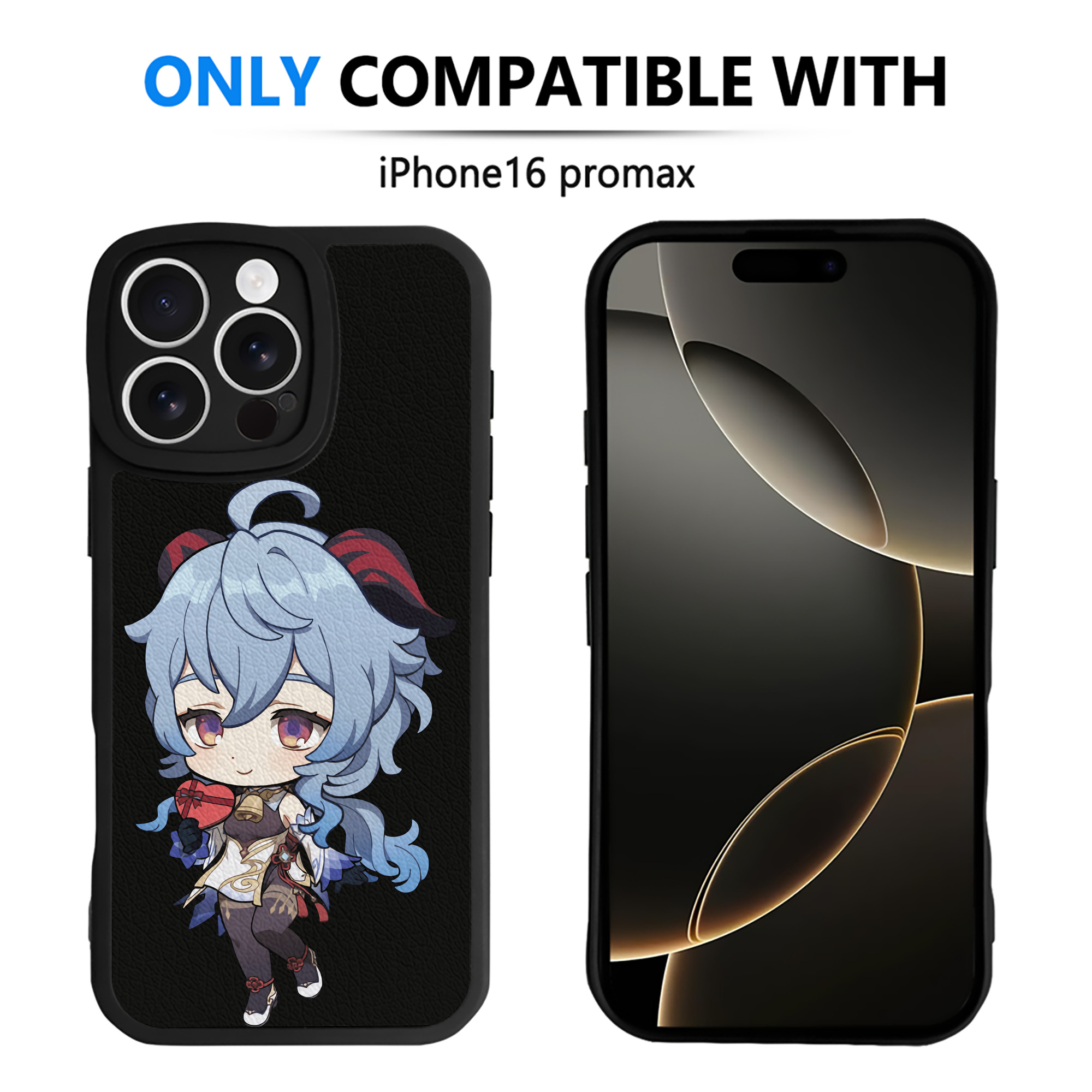 げんし神 甘雨 かんう genshin Ganyu 【iPhone 16シリーズ対応】シリコンスマホケース（レザー調） 材質：シリコン